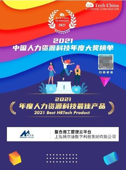 喜报 博尔捷数字科技 复合用工管理云平台 荣膺 2021年度人力资源科技最佳产品